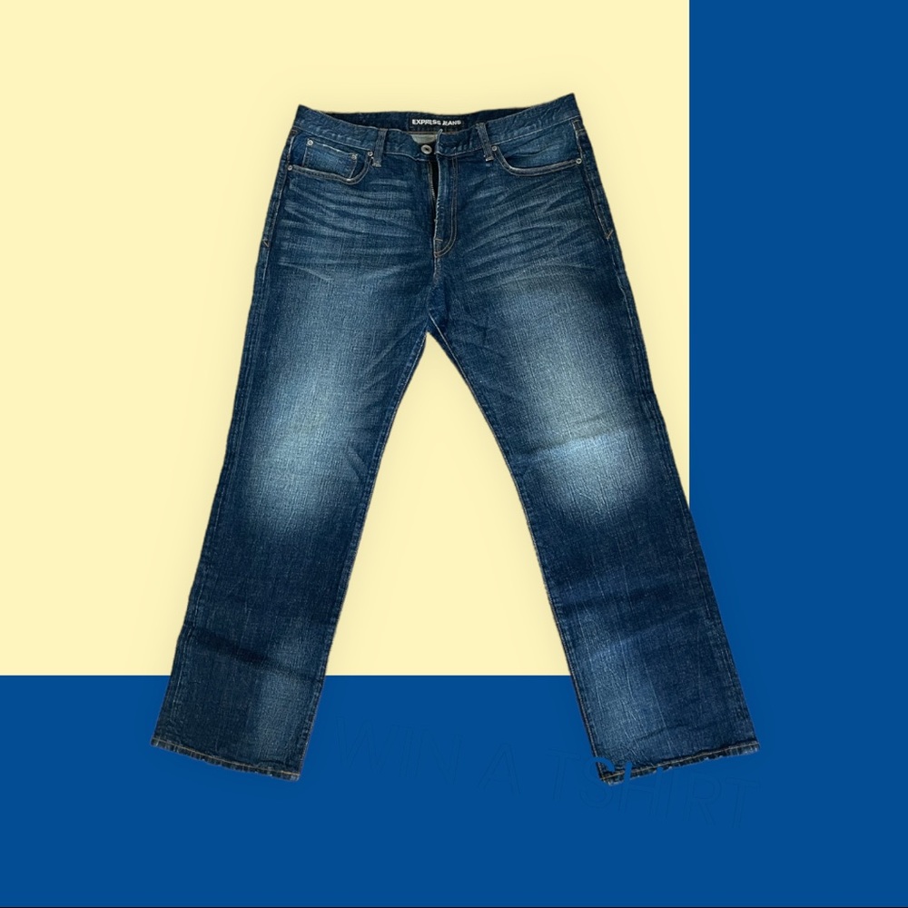 Used Express Mens Jeans Loose Fit Blake Straight Leg